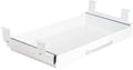 Under Desk Drawer Organizer 21", Large Desk Pencil Storage Drawer | White, Under Cabinet Table, Heavy Duty Pull Out Shelf, Attachable for Workbench, Adjustable Brackets, Work Shop, Desk Lip