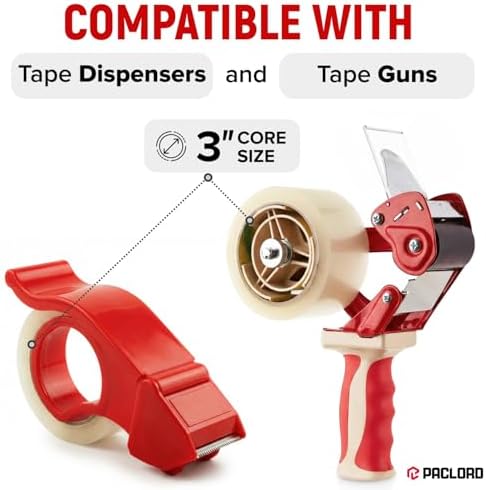 2" x 110 Yards Clear Packing Tape, Pack of 8 - Heavy-Duty 2.6 Mil Thick Carton Sealing Tape with Industrial Strength Adhesion for Packaging, Moving, or Shipping Boxes