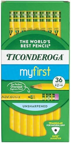 Ticonderoga My First Tri-Write Wood-Cased Pencils, Unsharpened