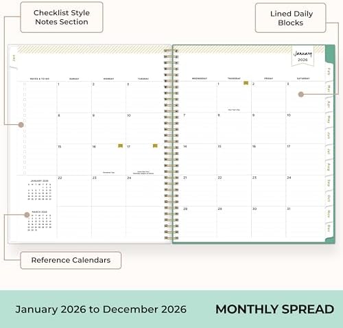 Blue Sky Day Designer 2026 Weekly & Monthly Planner, 8.5"x11", Peyton White
