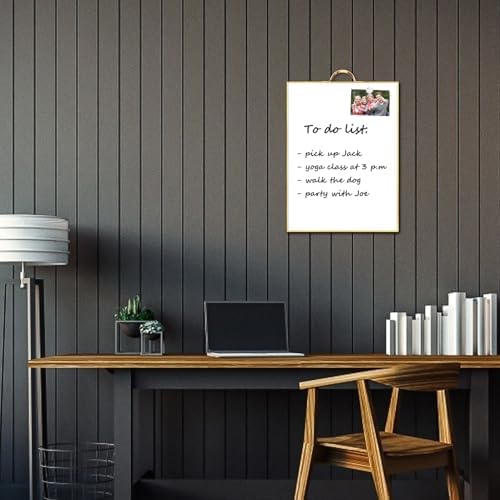 TSJ OFFICE Small White Board - 16" X 12" Portable Gold Aluminum Framed Whiteboard, Magnetic Dry Erase Board with a Handle, to Do List Notepad for Office, Home, School