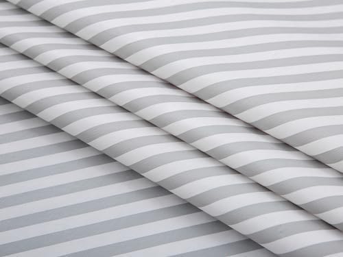 LIBERECOO 60" Square Vinyl Tablecloth with Flannel Backing, Grey Stripe Stain-Resistant Tablecloths Waterproof Oil-Proof Wipeable Table Cover for Indoor/Outdoor Picnic, BBQ