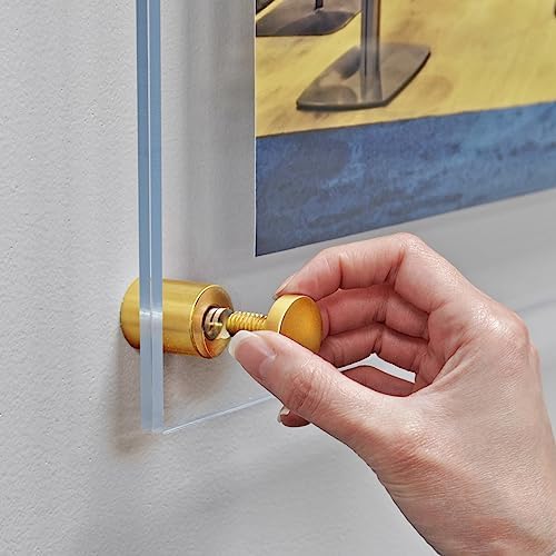 Azar Displays 105530-GLD Acrylic Floating Double Panel Wall Frame,22" x 28" Graphic Size, Overall Frame Size: 26" x 32", Gold