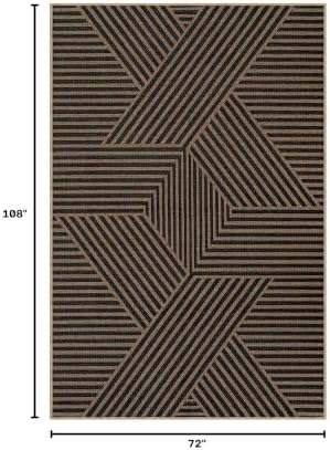 Lahome Modern Geometric Easy Jute Carpet, 6x9 Area Rugs for Living Room Outdoor Patio Washable Indoor Outdoor Dining Room Rug, Farmhouse Large Non Slip Carpet for Bedroom Backyard Office