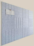 Slated Felt Bulletin Board Tiles | Cork Board Alternative for Walls | Wall Panels for Office & Home Decor | Aesthetic Pinboard & Photo Board | 12-Pack (11.8" x 11.8") with Adhesive | Blue Marble