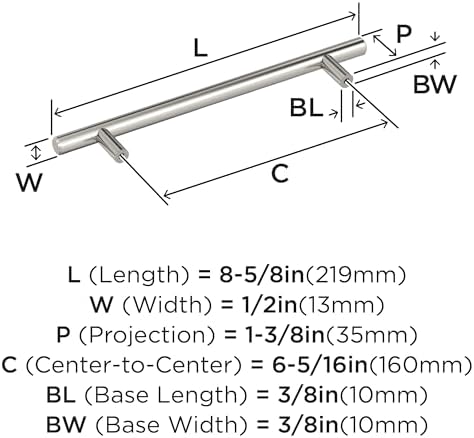 Amerock 6-5/16" Bar Pulls Polished Nickel Drawer Pull