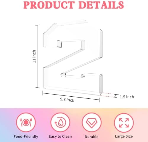 11" Acrylic Number Charcuterie Tray, Fillable Charcuterie Box (Number 2)