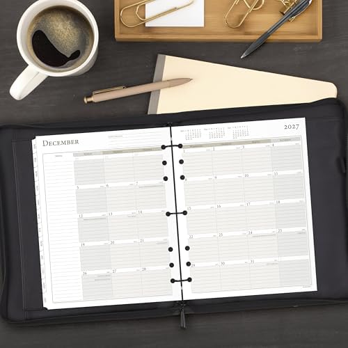 AT-A-GLANCE 2027 Planner Refill Daily, 8.5" x 11", Folio Size 5, Two Page Per Day Refill, 7-Ring Loose-Leaf (491-225-27)