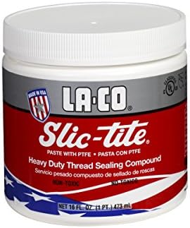 La-Co 42012 Slic-Tite Premium Thread Sealant Paste with PTFE, -50 to 500 Degree F Temperature, 1 pt Jar, Silver, 1 Pint
