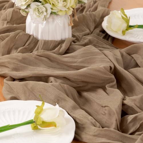 Nude Cheesecloth Table Runner Fall Boho Wedding Birthday Home Decor