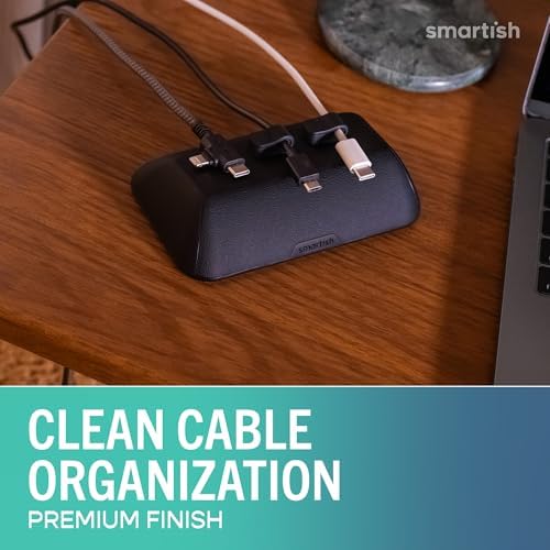 Smartish Magnetic Cord Holder, Bigger Cable Wrangler, Office Desk Organizer