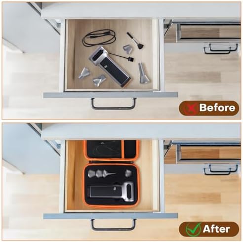 YouKnow Travel Case Compatible with WOLFBOX MF200 Compressed Air Duster - Custom Foam Organizer for Blower Tool & Accessories (Only Case) (Black)