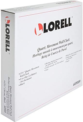 Lorell Wall Clock with Arabic Numerals, 13-1/4-Inch, Black Frame