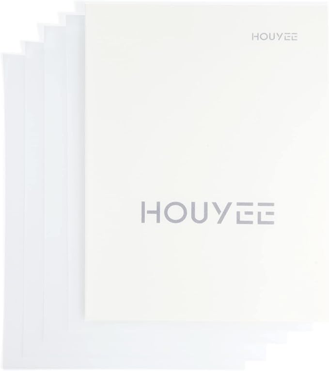 HOUYEE 20 Pack 15 Mil Frosted Clear Binding Presentation Covers, 8.5" x 11" | Frost Clear Covers for Binding,Transparent Plastic Binding Covers, Square Corner, Letter Size, for School Office