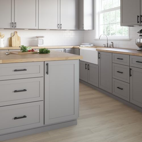 Franklin Brass 10 Pack Matte Black Cabinet Handles 3-3/4 inch (96mm) Kitchen Cabinet Handles and Drawer Pulls for Cupboards and Dressers | Tiered Foot