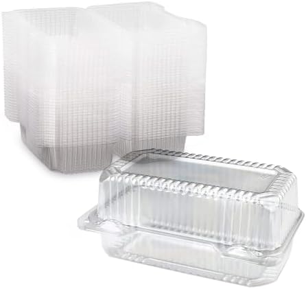 MT Products Clear Plastic Loaf Container 7.6" x 5.1" x 3.6" - Small Hoagie Container (Pack of 40) - Made in the USA