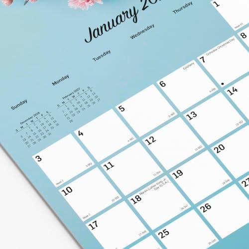 Blueline® 2027 Colorful Monthly Wall Calendar, 12 Months, January to December, Gold Twin-Wire Binding, 12" x 17", Romantic (C173122)