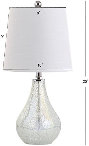 JONATHAN Y Mona Coastal Mini LED Table Lamp 20" Bedside, Mosaic White