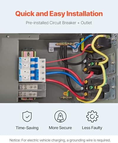 VEVOR Temporary Power Outlet Panel, Weatherproof RV Electrical Breaker Box with 20/30/50 Amp Receptacle Installed, Prewired Circuit NEMA 14-50R/NEMA TT-30R / 20A GFCI for RV Camper Trailer Motorhome