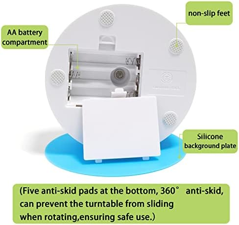 YVV Rotating Display Stand, 360 Degree Motorized Rotating Turntable, Adjustable Speed Rotating Display Stand, Electric Spinner for Photography Products Shows, Turner for Tumblers Display Base, White