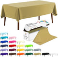 CXPSINC 54 Inch X 100 Feet Plastic Table Cover Roll Disposable Tablecloth with Slide Cutter for All Type/Shape Tables | Party, Banquet, Birthdays, Weddings(Gold, 100 Feet)