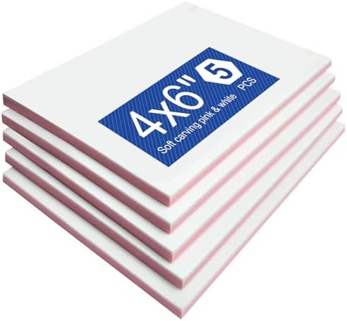 Falling in Art 5 Pack 4x6 Rubber Carving Block, Easy Cut Lino Blocks