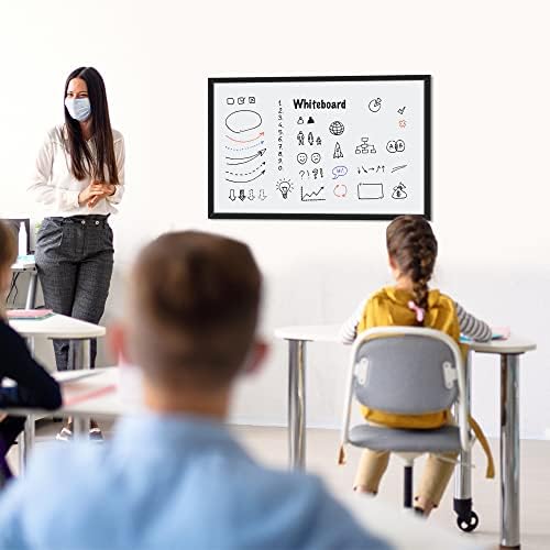 Amazon Basics Magnetic Dry Erase Whiteboard, 35"W x 23"H, Black Wooden Frame, Wall-Mounted for Writing and Presentation