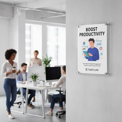 Azar Displays 105524 Standoff Sign Holder: 18" X 24" Graphic Size. Overall Frame Size: 22" X 28", clear