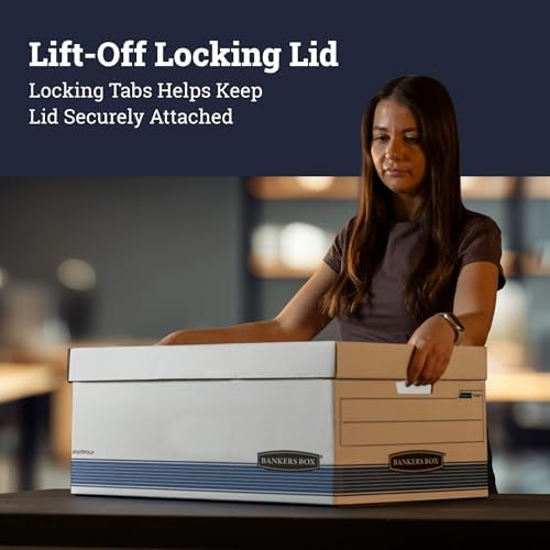 Bankers Box 12-Pack Medium-Duty File Storage Boxes, 24in Legal, FastFold