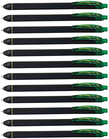 Pentel EnerGel Kuro Liquid Gel Pen, (0.7mm) Medium line, Green Ink, 12 Pack (BL437R1-D)