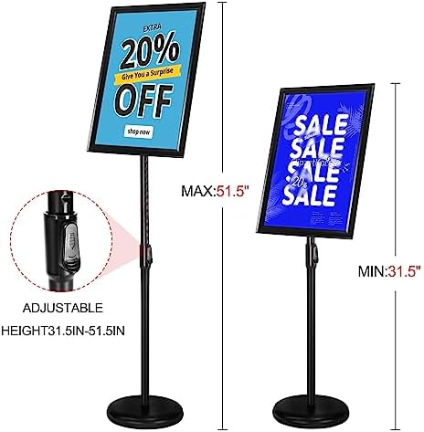 Poster Stand Holder Floor Sign Stands Advertising Display Stand-Oriented Signage Mall Shopping Guide Billboard Wedding Signs Meeting Poster Signs (Black, 11x17inches)