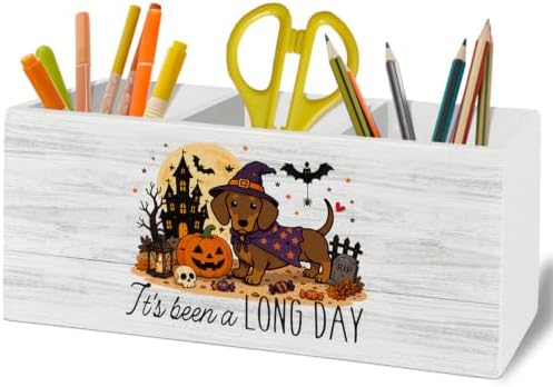 Halloween Dachshund Dog Pen Pencil Holder for Desk Accessories