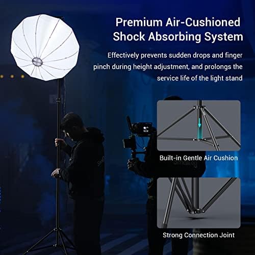 SMALLRIG Photography Light Stand 110"/9.2ft, Air-Cushioned Aluminum Tripod