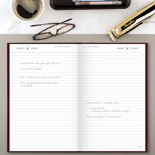 AT-A-GLANCE 2027 Daily Planner, Standard Diary, 7.75" x 12" Journal, Hardcover, Red (SD3761327)
