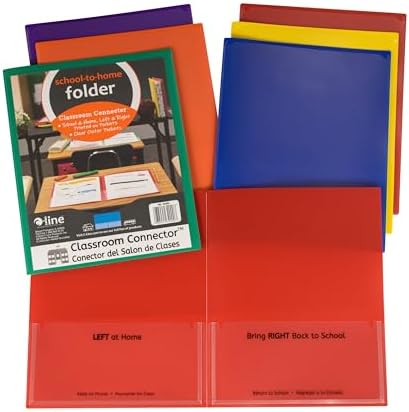 C-Line Classroom Connector School-to-Home Folders, Assorted Colors, 36 per Box (32000-36)