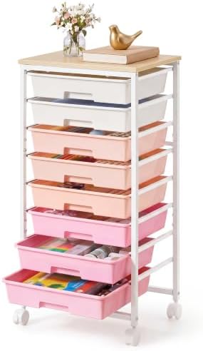 VASAGLE Rolling Cart with Drawers, Craft Organizers and Storage