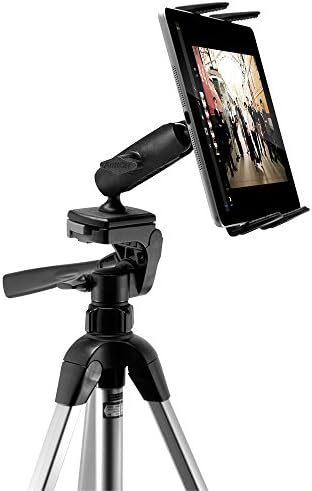 ARKON Mounts Slim-Grip Tripod Tablet Mount with 3.75" Shaft | Universal Tablet Fit | Camera Mount Adapter | 360° Adjustable Angle | Compatible with iPad, Samsung, Google, Huawei, and more | TABRMTRI