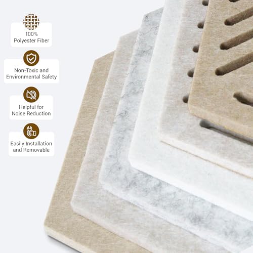 Cork Board Tiles, Magrowill 10-Pack Wall DIY Felt Panels Alternative Bulletin Board with Full Adhesive, 12x10 Inches Hexagon Interior Wall Decor Pin Board Felt Tiles for School Office Home Dorm