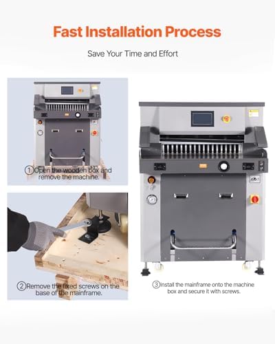VEVOR Electric Hydraulic Paper Cutter, Heavy-Duty Cutting Machine with 26 in (660.4 mm) Cutting Width, 3.14 in (80 mm) Cutting Thickness, Electric Paper Trimmer with 7 in Touchscreen Numerical Control