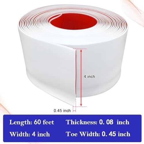 LSGCQ Vinyl Baseboard Molding Trim 4 Inch Self-Adhesive Vinyl Wall Base