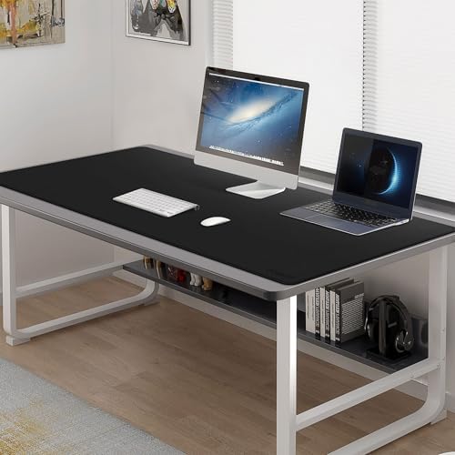 Mydours Extra Large 59" x 24" PU Leather Desk Pad,Gaming Mouse Pad, Black
