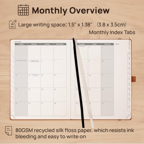 POPRUN 2027 Planner Weekly and Monthly,6.5" x 8.75" Recycled Paper Calendar