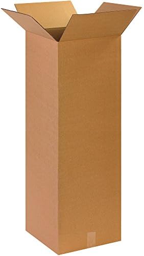 BOX USA 14 x 14 x 36 Corrugated Cardboard Boxes, Tall 14"L x 14"W x 36"H, Pack of 15 | Shipping, Packaging, Moving, Storage Box for Home or Business, Strong Wholesale Bulk Boxes