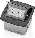 Leviton Pop-Up Floor Box with 15 Amp, Tamper-Resistant Outlet, PFTR1-MB, Black