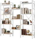Triple Bookshelf, Free Standing Bookcase with Open Storage Shelves