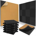 12 Pack Self-Adhesive Acoustic Panels 1 X 12 X 12 Inches - Acoustic Foam - Studio Foam Wedges - High Density Panels - Soundproof Wedges - Charcoal
