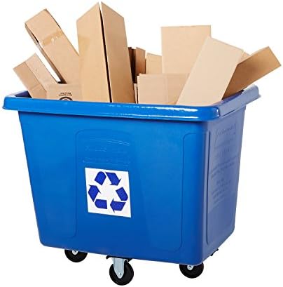 Rubbermaid Commercial 461673BE Recycling Cube Truck, Rectangular, Polyethylene, 500lb Cap, Blue