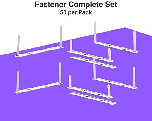 Prong Paper Fasteners 3 Inch Capacity, 50 Complete Sets, Made in USA