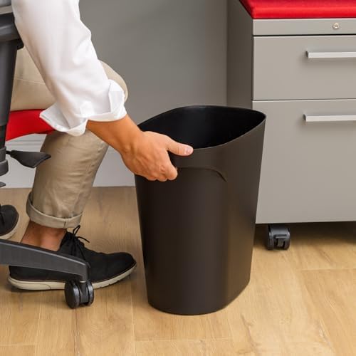 IRIS USA Small Trash Can |Made in USA| 6 Gallon/24 Qt (2-Pack) - Black