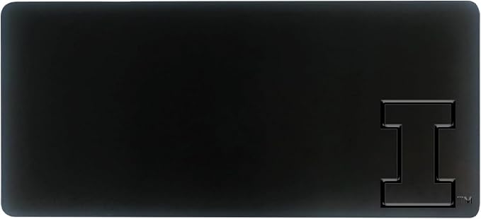 University of Illinois Alumni Faux Leather Desk Mat, Durable Office Supplies, Non-Slip Base, Responsive Desk Pad with Smooth Surface, Black